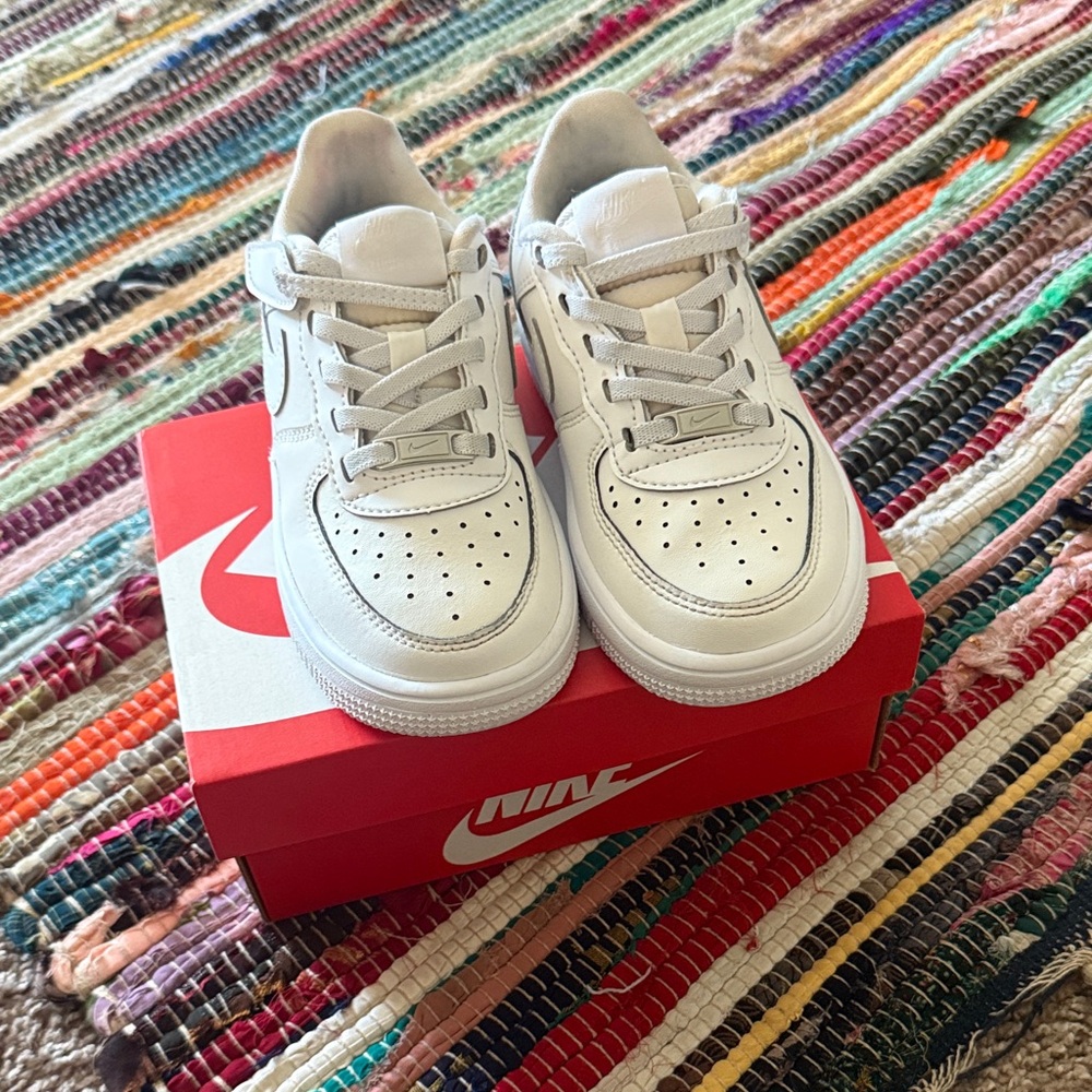 Nike Kids White Leather Sneakers